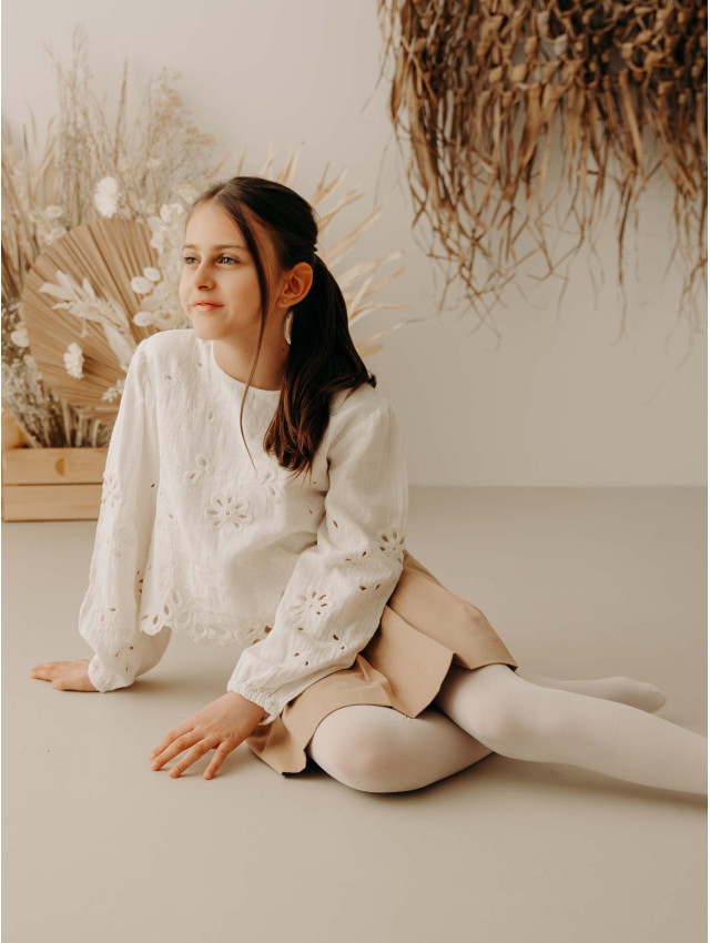 Natalia - plain children's tights - Easyfiore