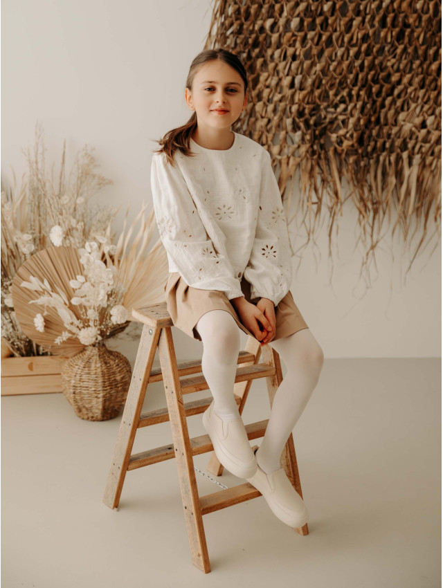 Natalia - plain children's tights - Easyfiore