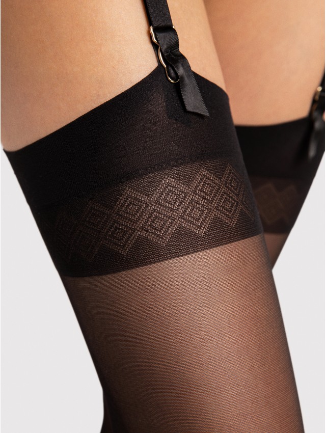 Romance - stockings with geometric top - Easyfiore