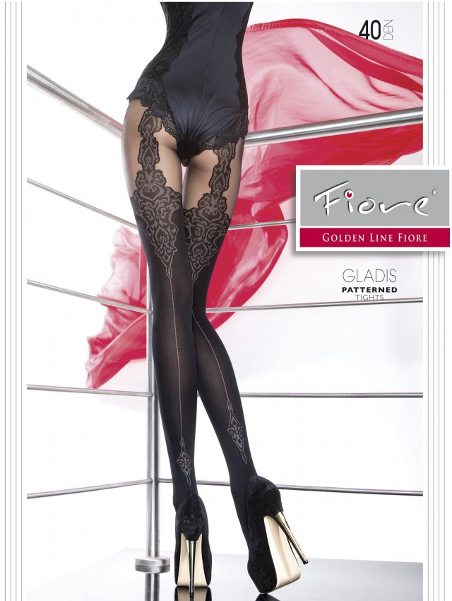 Gladis - seamed patterned tights - Easyfiore